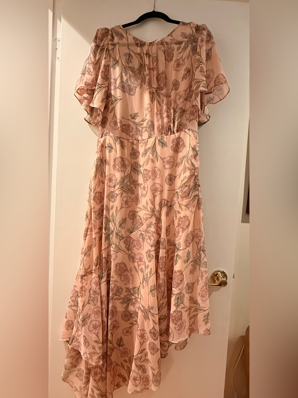 Astr the label Pink Floral High-Low Midi Dress XL
